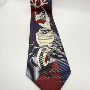 Vintage EUC 90s Looney Tunes By Balancine Taz Theme Graphic Tie Necktie USA Made
